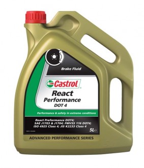 Синтетическая тормозная жидкость Castrol React Performance, 5л