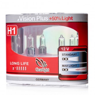Лампа галогенная H1 Vision Plus +50%