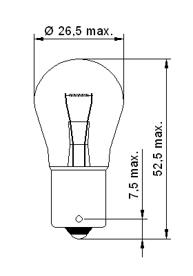 Лампа накаливания TESLA P21W 12V BA15s