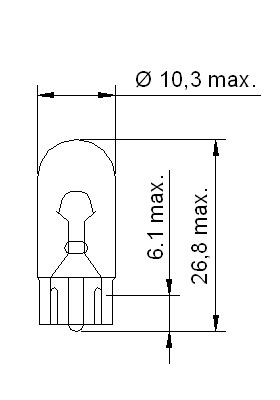 Лампа накаливания TESLA W3W 12V W2,1x9,5d