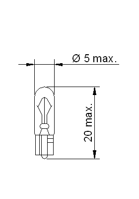 Лампа накаливания TESLA 1,2W 12V W2x4,6d