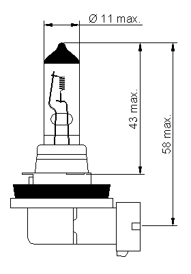 Лампа галогенная TESLA H8 12V 35W PGJ19-1