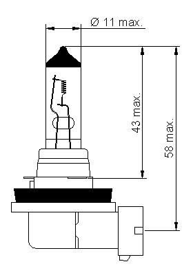 Лампа галогенная TESLA H11 12V 55W PGJ19-2