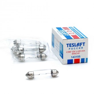 Лампа TESLAFT C5W 12V L=43mm (SV8,5-8) 143155