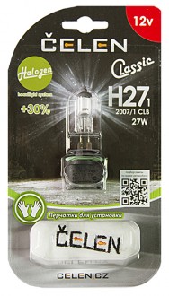 Автолампа H27/1 12V 27W Celen, Halogen Classic +30% (прозрачная)