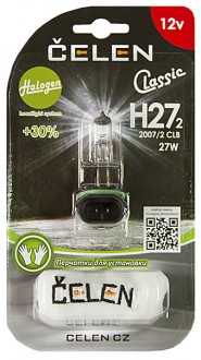 Автолампа H27/2 12V 27W Celen, Halogen Classic +30% (прозрачная)