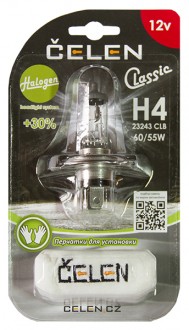 Автолампа H4 12V 60/55 W Celen, Halogen Classic +30% (прозрачная)
