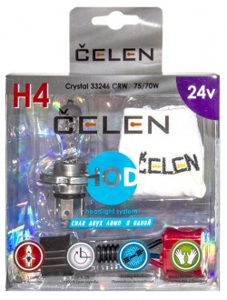 Автолампа H4 24V 75/70W Celen, HOD Crystal +50% (прозрачная)