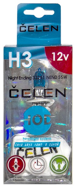 Автолампа H3 12V 55W Celen, HOD Night Ending +50% (синяя)