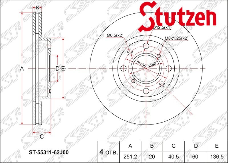 Диск тормозной передний SUZUKI Swift III ZC#/ZD#, M13A/M15A 05 